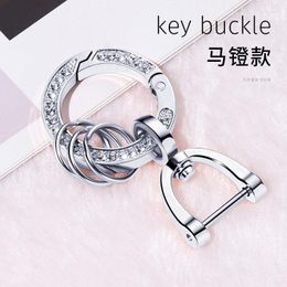 Keychains Fashion Golden Silver Car Keychain Key Ring Buckle Cute Girls Crystal For Men Women Chain Accessoires Sieraden Miri22