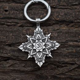 Porte-clés mode porte-clés fleur de Lotus pendentif bouddhiste croyance spirituelle bijoux