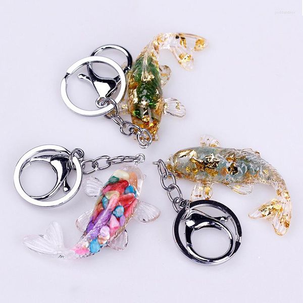 Porte-clés mode Koi poisson chanceux porte-clés anneaux poisson rouge pendentif porte-clés pour voiture porte-clés porte-breloque sacs suspendus cadeau