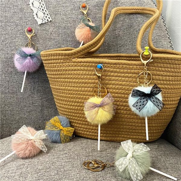 Schlüsselanhänger Mode Koreanische Lutscher Schlüsselbund Nette Süßigkeiten Handy Zubehör Auto Plüsch Tasche Anhänger Kreative Frauen Schmuck GiftKeychains