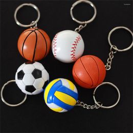 Porte-clés mode cuir PU Football Football porte-clés Mini volley-ball basket Baseball porte-clés hommes femmes sac voiture porte-clés