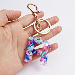 Keychains Fashion Letter KeyChain Trendy Creative Colorful 26 English Initial Resin Handtas Keyring Accessories For WomenKeyChains