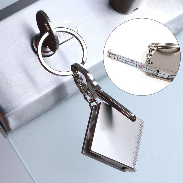 Porte-clés outils de mesure de mode, règle rétractable en acier inoxydable, ruban à mesurer, porte-clés de jauge, traction