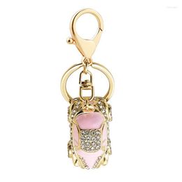 Porte-clés mode métal strass forme de voiture porte-clés pendentif sac Llaveros chaînes porte-anneaux porte-clés Forb22