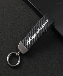 Keychains Fashion Motorcycle en fibre de carbone Corde en cuir en cuir Anneau clé pour GSX1300R HAYABUSA GSX 1300R GSX1300 MIRI221897868