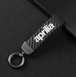 Porte-clés mode moto fibre de carbone corde en cuir porte-clés porte-clés pour Aprilia APR GPR RS RS4 RSV4 Tuono V46801596