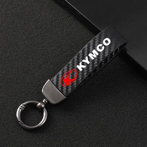 Llaveros Moda Motocicleta Fibra de carbono Cuerda de cuero Llavero Anillo de llavero para Kymco AK550 Accesorios Downtown