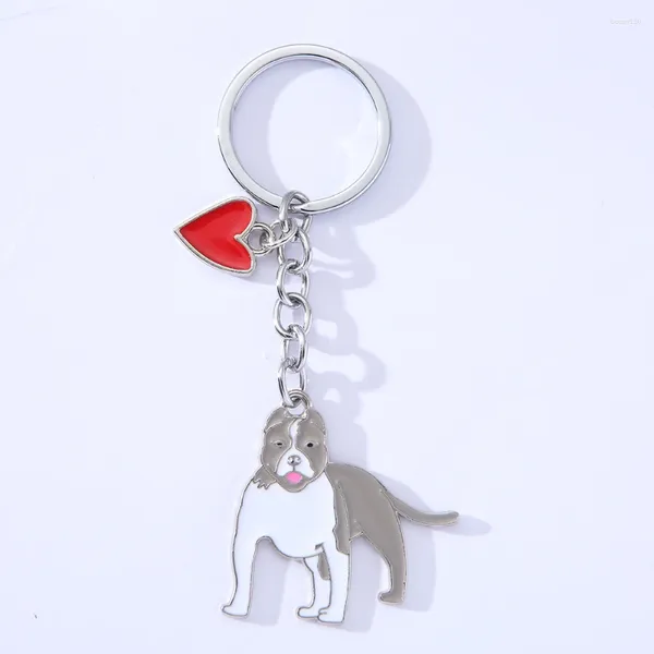 Llaveros Moda Pet Memorial Llavero Perro Colgante Blanco Maltés Animal Bell Esmalte Llavero Mujeres Bolsa Joyería Niñas