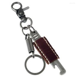 Keychains Fashion Punk Men Metal Car Keychain Vintage Retro Cuff Leather Holder Rings hanglijtage Gothic Key Chains Bag Jewelry cadeau