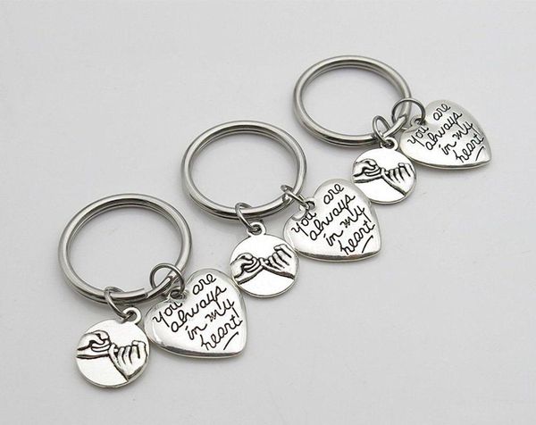 Porte-clés Fashion Trend Jewelry You Are Always In My Heart Letter Keychain Hand