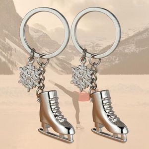 Keychains Fashion Winter Sports Keychain Alloy Ring Skate Shoes Snowflake hangers sieraden GiftSkeyChains Fier22