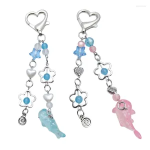 Kedchains à la portée rapide des femmes Star Whale Crystal Creaded Keyring Saint Valentin Day Gift Sac Carnement