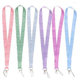 Keychains Fi50 hart touwriem meisje sleutelhanger nek lanyard voor studentensleutels lange telefoonhangende ornamenten anti-lost hang cadeaus