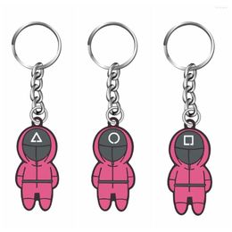 Keychains Film en televisie -omgeving Roestvrij staal Keychain Soldier Triangle Series Creative Charms Figurine Key Ring Car