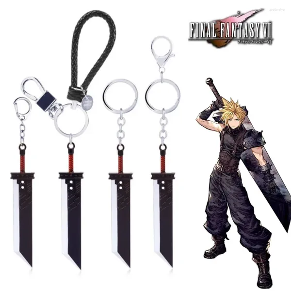 Keychains Final Fantasy Remake Sword Keychain Cloud Strife Buster Key Chains Keyring Game Souvenir Accessoires Car Llaveros Chaveiro Cadeau