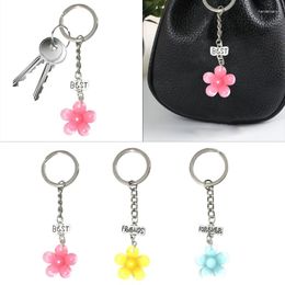 Keychains Flower Bag Hanglijst Kiyringen Siliconen Materiaal Keys Rings vriend Keyring voor vrouwenmeisje