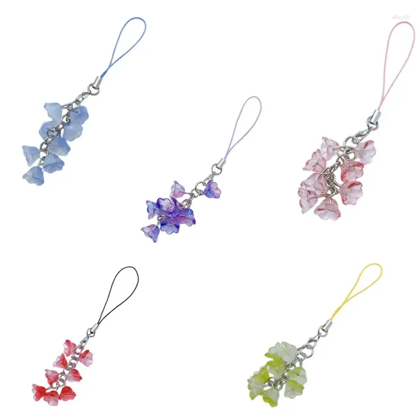 Porte-clés fleur téléphone pendentif à breloque accessoire élégant chaîne Lilys de la vallée cadeau parfait pour les femmes et les filles livraison directe