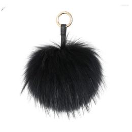 Porte-clés Moelleux Véritable Boule De Fourrure Porte-clés Bouffée Artisanat DIY Pompon Noir Pom Porte-clés Royaume-Uni Charme Femmes Sac Accessoires Cadeau Smal221115587311o