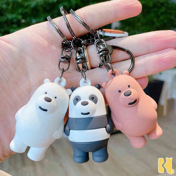 Porte-clés Nourriture ours porte-clés dessin animé colle chute poupée petit anneau brun sac pendentif couple cadeau