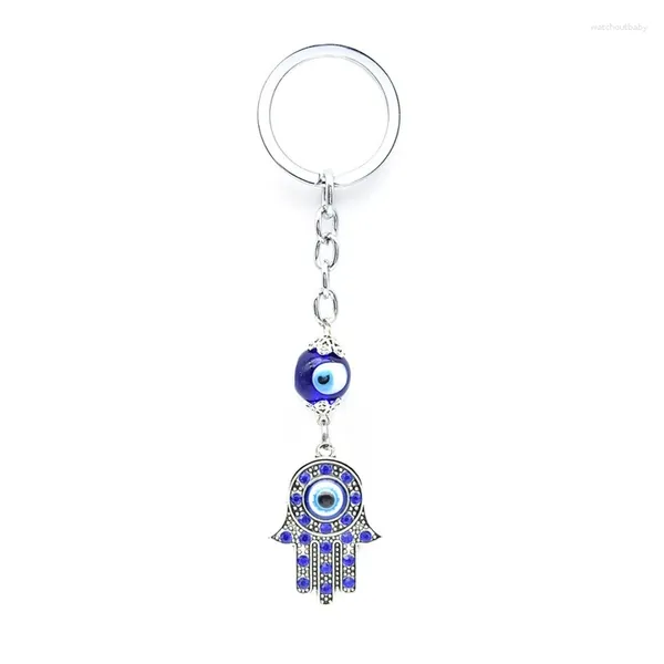 Porte-clés en alliage pour mauvais œil, Hamsa, Protection de la main de Fatima, porte-clés