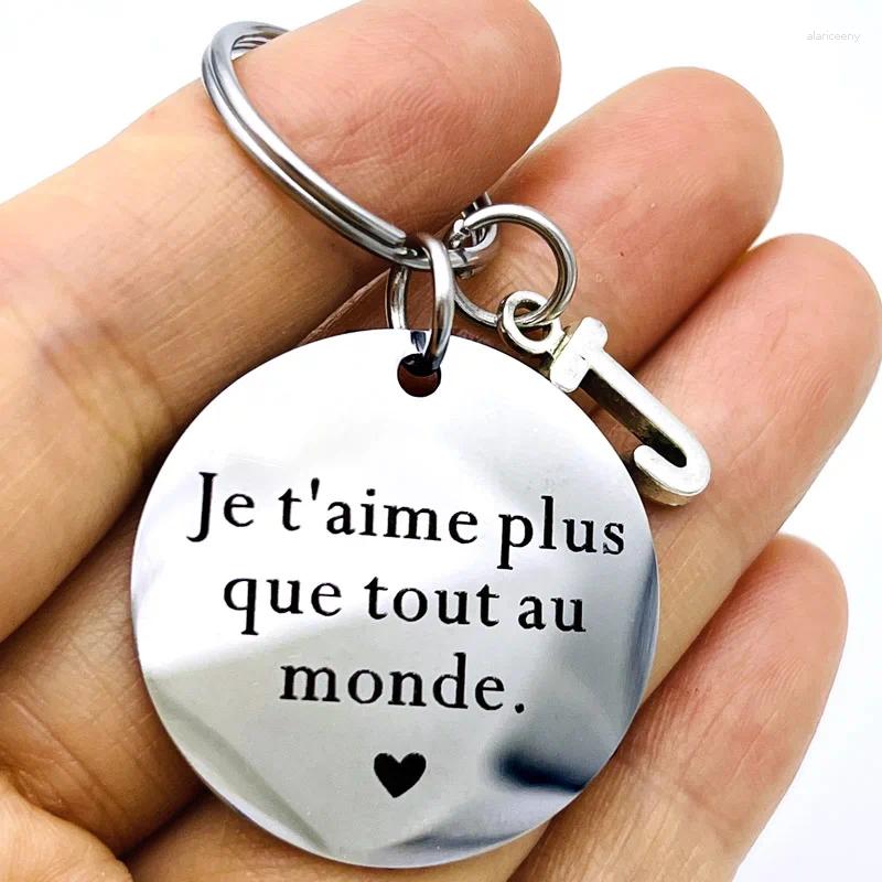 Porte-clés couple français je t'aime plus que tout au monde petit ami petite amie cadeaux cadeau mari saint valentin