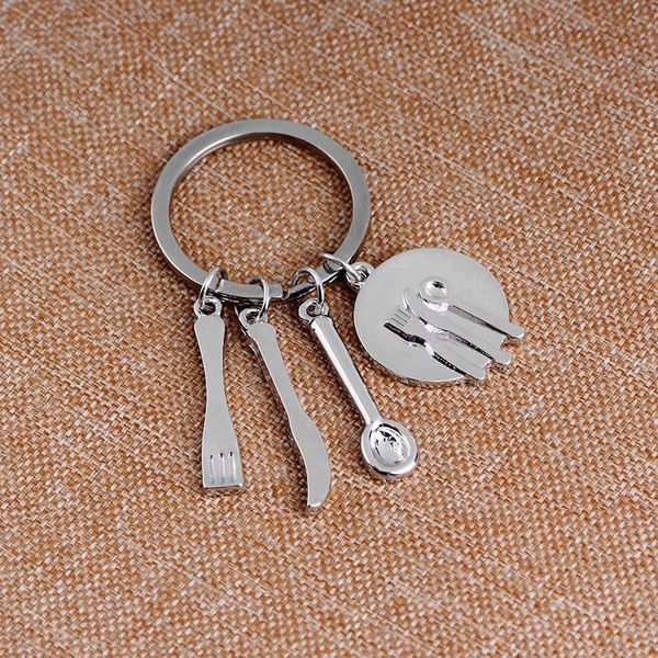 Porte-clés amitié porte-clés fourchette couteau cuillère cuisinier porte-clés ustensile porte-clés cadeaux pour boulangers mère nounou