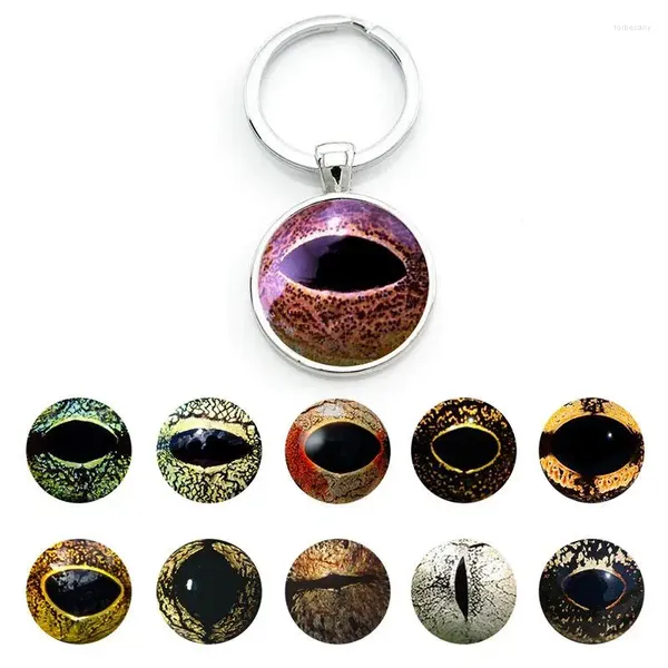 Llaveros Ojos de rana Bullfrog Tree Pattern Glass Cabochon Colgante Regalos para mujer Bolsa QYH330