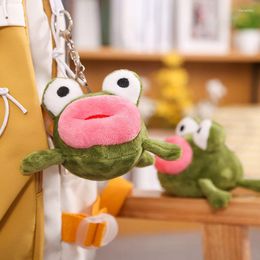 Porte-clés grenouille en peluche porte-clés mignon cartable suspendu décoration Mini quatre pouces prix griffe poupée activité cadeau