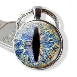 Keychains Frost Eye Resin Keychain Sieraden Keyring Charm Cabochon Glas Gift Key Chain Ring