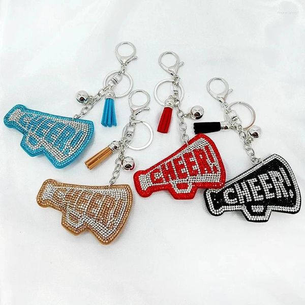 Keychains Full Crystal Word Cheer Keychain Tassel Taskers Cadenas de diamantes de imitación Cadenas para mujeres Pendientes de automóviles Regalo creativo