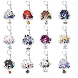 Keychains Game Anime Honkai Star Rail Keychain Dan Heng Bronya Rand Asta Herta Himeko Figuur Pendant Car Sieraden Wo Men Gift Accessories