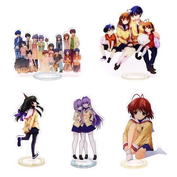 Porte-clés Jeu CLANNAD Action Acrylique Figure Cosplay Anime Jouets Okazaki Tomoya Furukawa Nagisa Ibuki Fuko Figurines Stand Modèle Poupées