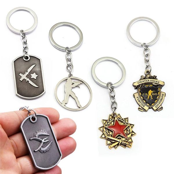 Porte-clés jeu CSGO Counter Strike, porte-clés CS GO en métal, étiquette de chien, pendentif, porte-clés, Collection de bijoux pour hommes, cadeau Chaveiro