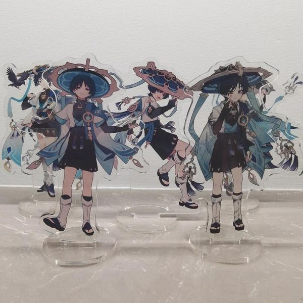 Keychains Game Figure Scaramouche Kaedehara Kazuha Xiao Acrylique Stand Model Plate Desk Decor Sign Sign Fans Cadeaux