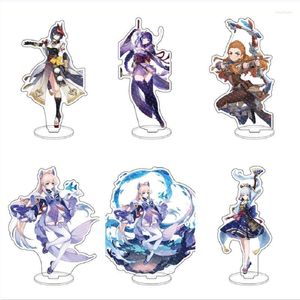 Keychains Game Genshin Impact Cosplay Acryl Stand Keychain Dubbelzijdige beschermende film HD Printing Decoration Collection Smal22