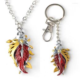 Porte-clés jeu Genshin Impact Hutao, équipement de Cosplay, sorcière en métal, plume brûlante, bijoux magiques de feu