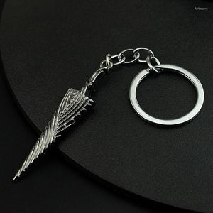 Porte-clés jeu creux chevalier os ongle Logo pendentif porte-clés métal porte-clés bibelot bijoux cadeau pour femmes hommes