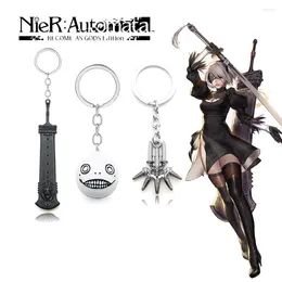 Sleutelhangers Game NieR Automaten YoRHa Nr. 2 Type B Beastlord Zwaard Oddity Emil Metalen Hanger Sleutelhanger Cosplay Gift sieraden