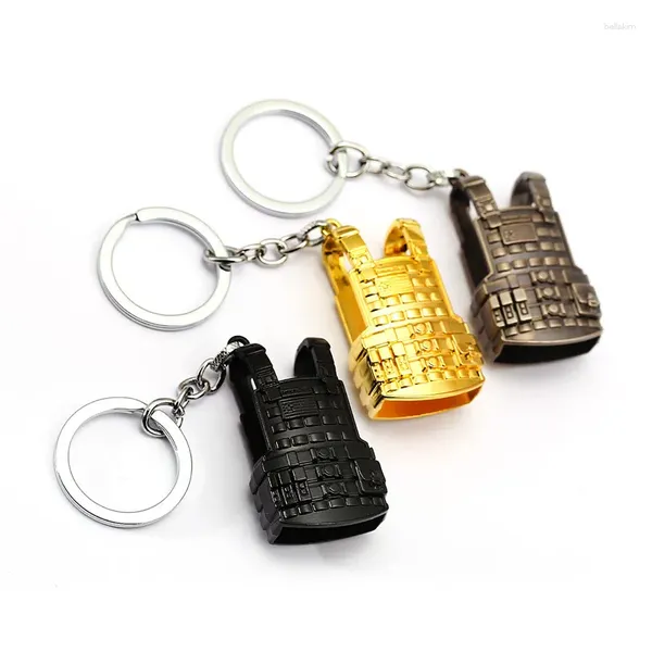 Llaveros Juego PUBG Nivel 3 Cuerpo Armadura Llavero Pequeño Tamaño Chaleco Metal Llavero Anillo Titular Porte Clef Hombres Regalo Joyería