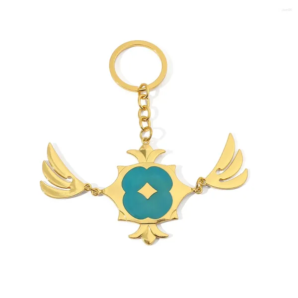 Keychains Genshin Game Anime Venti colgante Keychain for Women Man Cosplay Jewelry Keyring Figura periférica regalo