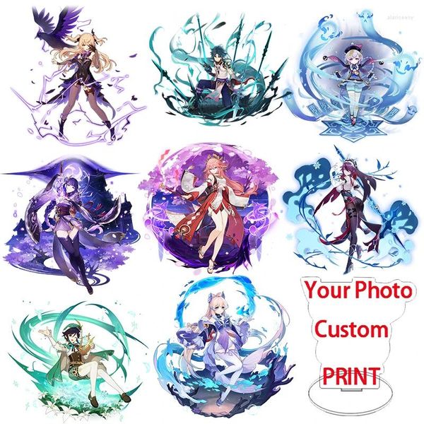 Porte-clés Genshin Impact Anime Jeu Cosplay Raiden Shogun Kujou Sara Yoimiya Sucrose Fan Cadeau Porte-clés Modèle Décoratif Acrylique Stand