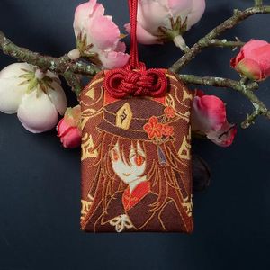 Porte-clés Genshin Impact Anime Keadehara Kazuha Childe Broderie créative Priez Fortune Omamori Pendentif Bonne chance Amulette Kimono Cadeaux