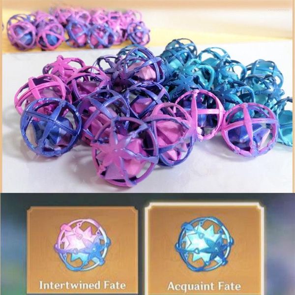 Llaveros Genshin Impact Game Intertwined Acquaint Fate Keyring Cosplay Fortune Pull Luck Costume Props