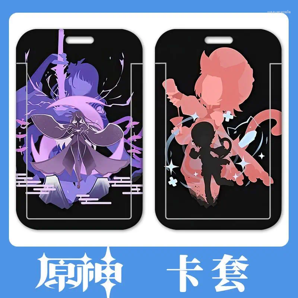 Porte-clés Genshin Impact Kaedehara Kazuha Skill Business Porte-cartes rétractables Bank ID Bus Card Cover Cases