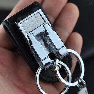 Keychains en cuir authentique Clip de boucle de courroie détachable 2 boucles porte-clés de la chaîne de clés porte-clés