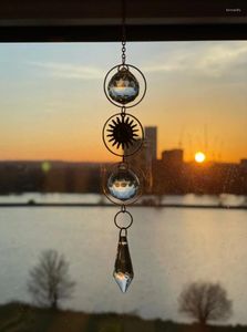 Keychains geometrische zon Suncatcher Gold Ploated/Suncatcher voor ramen/kristallicht Catcher Suncatchers Prism Angel Aura Quartz Sacred