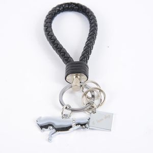 Keychains German Shepherd Dog Pendant Key Chains For Men Women PU Leather Rope Silver Color Alloy Bag Charm Car Keychain Ring Holder