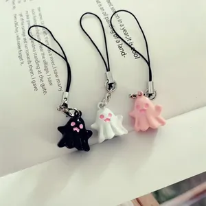 Keychains Ghost Mobile Phone Charms Stracts Lanyard Halloween Kawaii Femmes téléphones Accessoires de trousseau