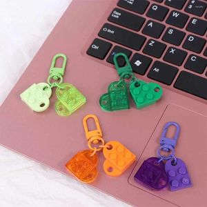 Keychains Gift Key Accessoires Ornamenten Scheidbare hangers ketting Bouwsteen Buckle Heart Ring Love Brick Keychain