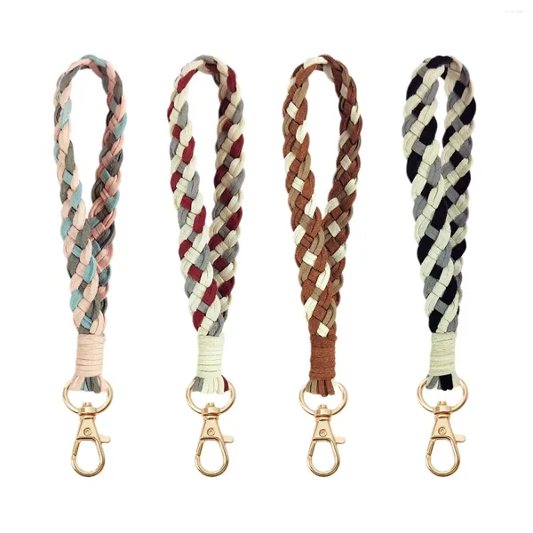 Keychains GJM14 Design Pu Leather Cross Cross tressé Lonyard Pendante Clés de la chaîne Haute